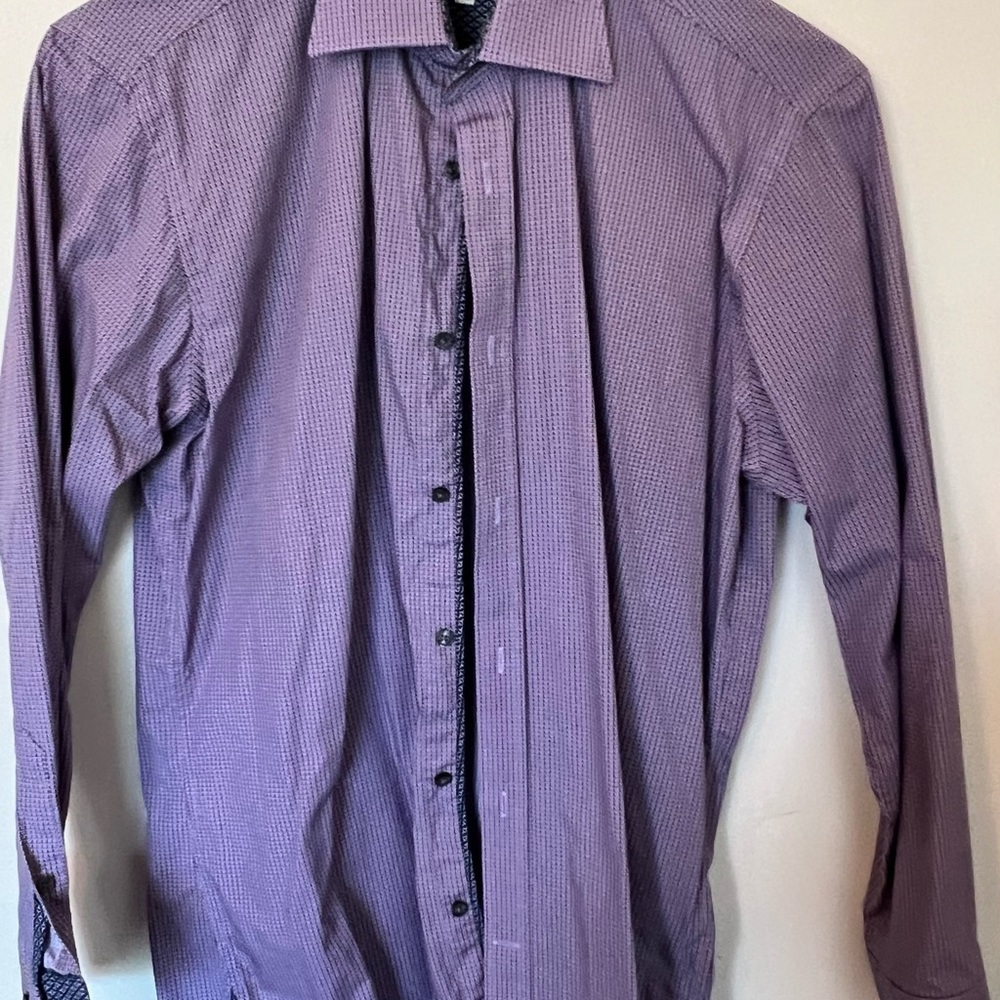 Ted Baker Lavender Checkered Dress Shirt